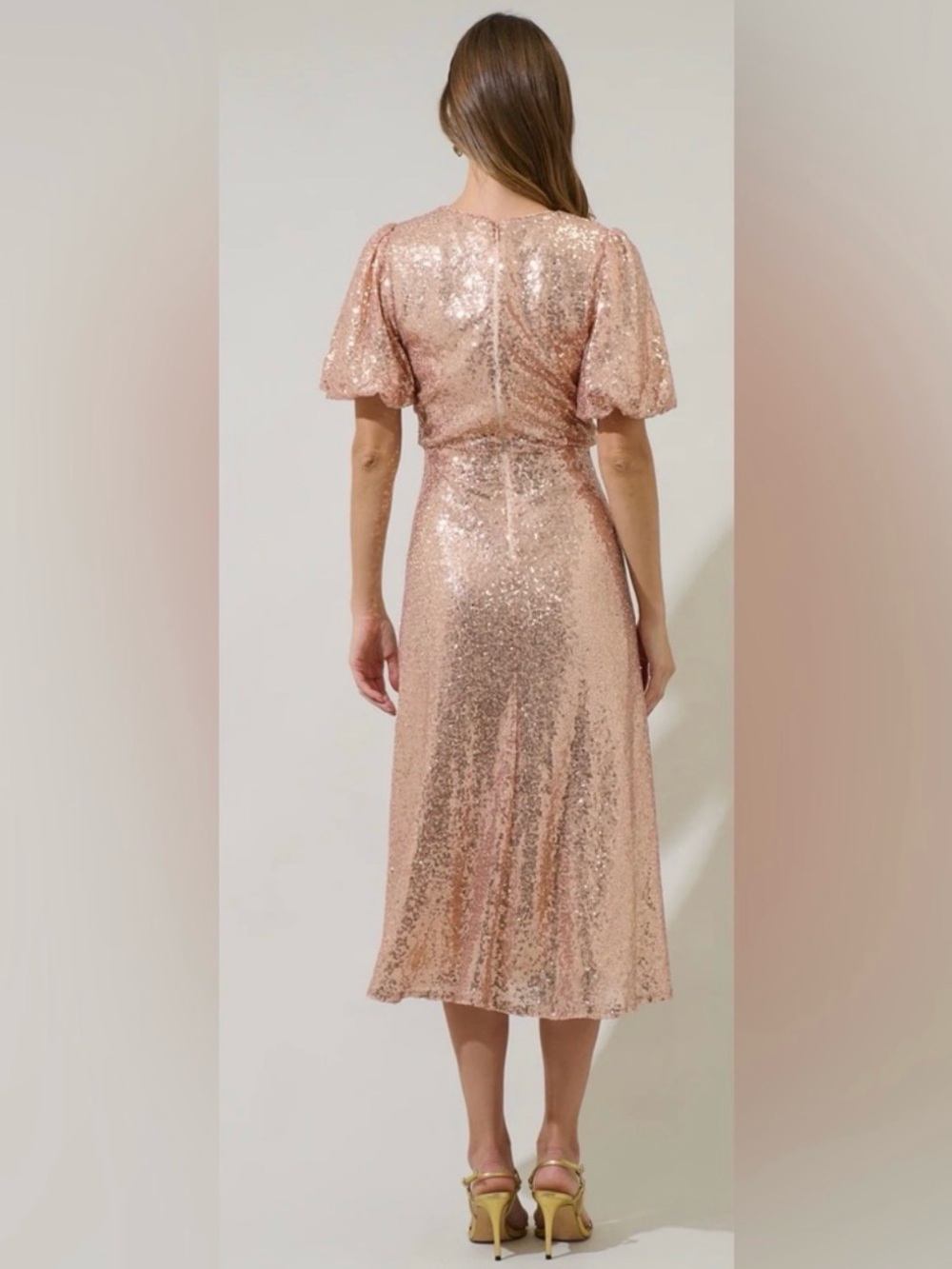 Sugarlips Rose Gold Sequin Kelsea Dress - Picture 2 of 6